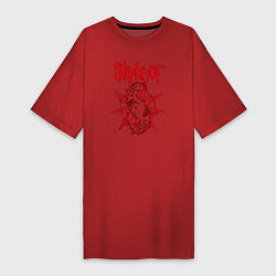 Футболка женская-платье Slipknot Slip Goats Art, цвет: красный