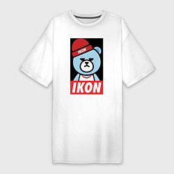 Футболка женская-платье IKON YG Bear Dope, цвет: белый