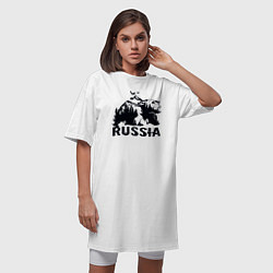 Футболка женская-платье Russian bear, цвет: белый — фото 2