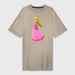 Футболка женская-платье Princess Peach, цвет: миндальный