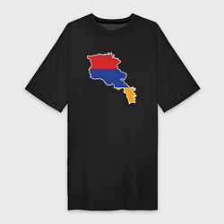 Футболка женская-платье Map Armenia, цвет: черный