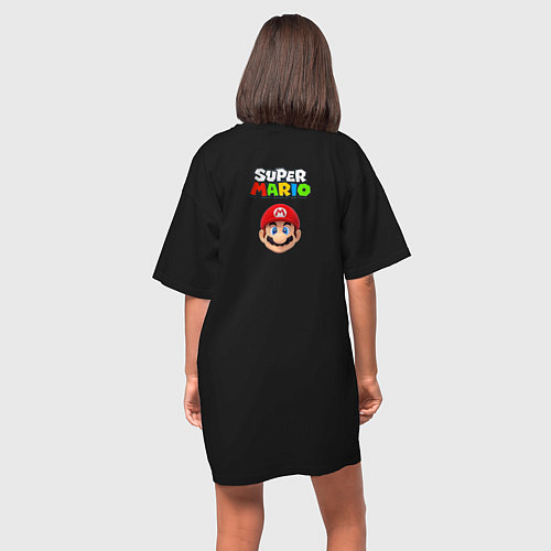 Женская футболка-платье Girl Toad / Черный – фото 4
