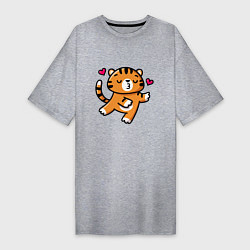Женская футболка-платье Влюбленный тигр