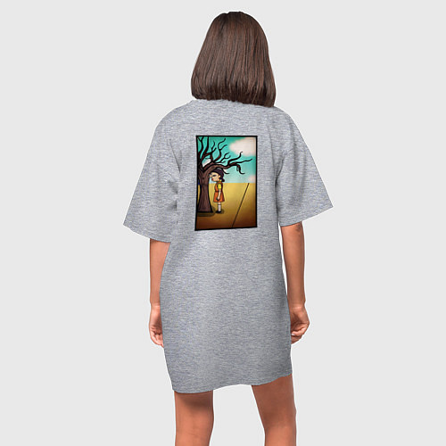 Женская футболка-платье Игра сахарные соты Squid Game / Меланж – фото 4