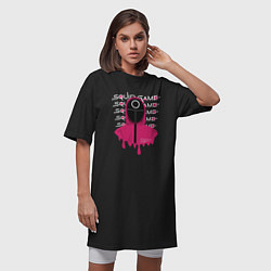 Футболка женская-платье Squid Game, цвет: черный — фото 2