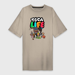 Футболка женская-платье Toca Life, цвет: миндальный