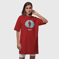 Футболка женская-платье Сатору Годжо в лунном свете Магическая битва, цвет: красный — фото 2