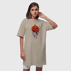 Футболка женская-платье Pumpkin Puke, цвет: миндальный — фото 2