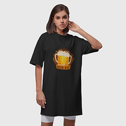 Футболка женская-платье Национальный день пива, цвет: черный — фото 2