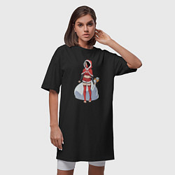 Футболка женская-платье Christmas Girl, цвет: черный — фото 2