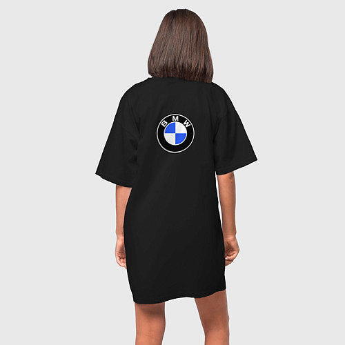 Женская футболка-платье БМВ M SPORT спина / Черный – фото 4