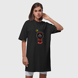 Футболка женская-платье Squid Game Death, цвет: черный — фото 2