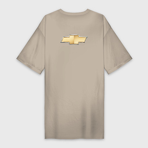 Женская футболка-платье Chevrolet Лого Эмблема спина / Миндальный – фото 2