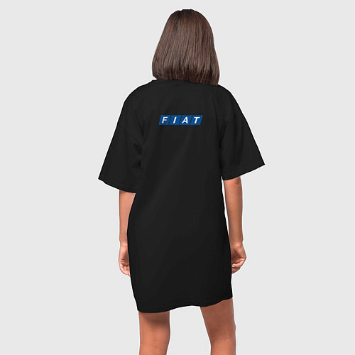 Женская футболка-платье FIAT MINI LOGO спина / Черный – фото 4