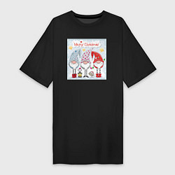 Женская футболка-платье Гномы Счастливого рождества