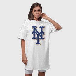 Футболка женская-платье New York Mets - baseball team, цвет: белый — фото 2