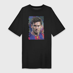 Футболка женская-платье Lionel Messi - striker, Barcelona, цвет: черный