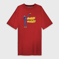 Футболка женская-платье Хаги ваги Huggy Wuggy Poppy Playtime, цвет: красный