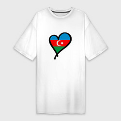 Футболка женская-платье Azerbaijan Heart, цвет: белый