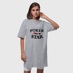 Футболка женская-платье Poker Star, цвет: меланж — фото 2