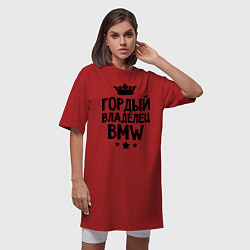 Футболка женская-платье Гордый владелец BMW, цвет: красный — фото 2