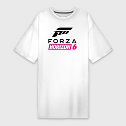 Футболка женская-платье Forza Horizon 6 logo, цвет: белый