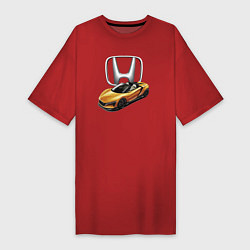 Футболка женская-платье Honda Concept Motorsport, цвет: красный