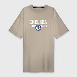 Футболка женская-платье Chelsea Football Club Челси, цвет: миндальный