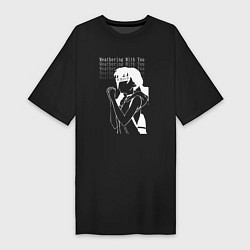 Футболка женская-платье Дитя погоды, цвет: черный