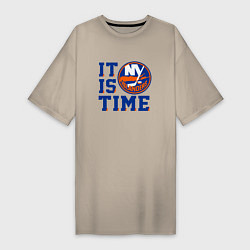 Футболка женская-платье It Is New York Islanders Time Нью Йорк Айлендерс, цвет: миндальный