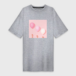Футболка женская-платье Розовые шарики, цвет: меланж