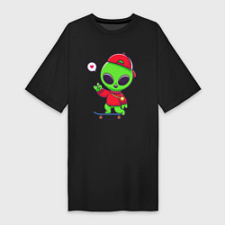 Футболка женская-платье Alien with love, цвет: черный