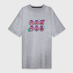 Женская футболка-платье Значки на Розу Пины Бравл Старс Rosa
