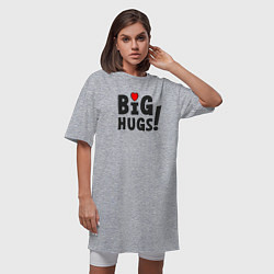 Футболка женская-платье Big hugs!, цвет: меланж — фото 2