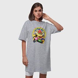 Футболка женская-платье Mario Party Team of heroes, цвет: меланж — фото 2