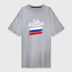 Футболка женская-платье Team - Russia, цвет: меланж