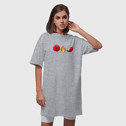 Футболка женская-платье Emoji RHCP, цвет: меланж — фото 2