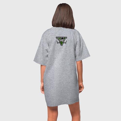 Женская футболка-платье GTA 5 Gangster / Меланж – фото 4