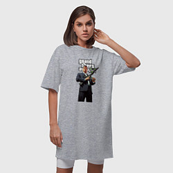 Футболка женская-платье GTA 5 Gangster, цвет: меланж — фото 2