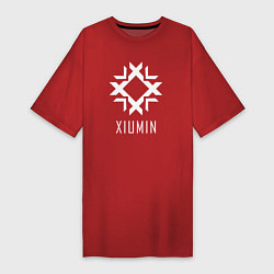 Футболка женская-платье Exo XIUMIN, цвет: красный