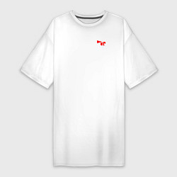 Футболка женская-платье Noize mc красное лого, цвет: белый
