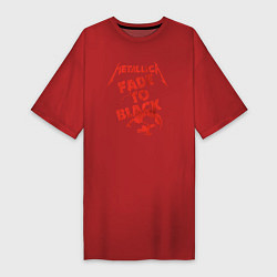 Футболка женская-платье Metallica Fade To Black Rock Art, цвет: красный