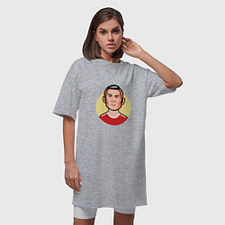 Футболка женская-платье Роналду - Манчестер, цвет: меланж — фото 2