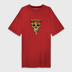 Женская футболка-платье Pizza - Skull