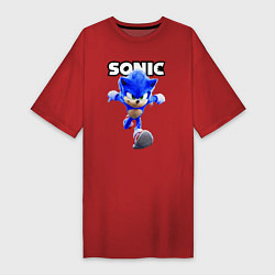 Футболка женская-платье Sonic the Hedgehog 2022, цвет: красный