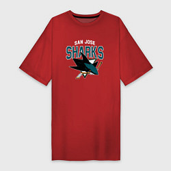 Футболка женская-платье SAN JOSE SHARKS NHL, цвет: красный