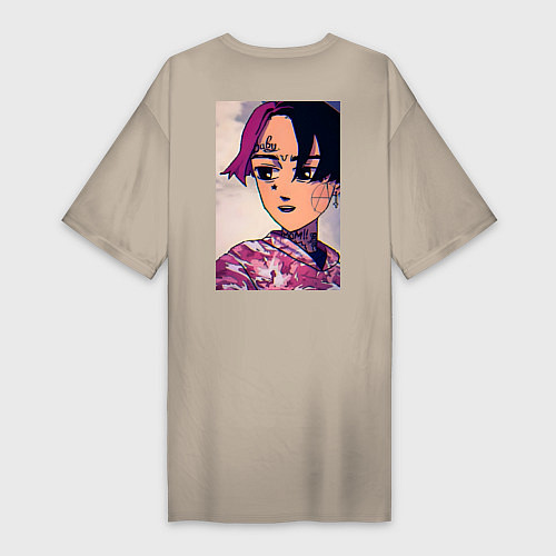 Женская футболка-платье Lil Peep / Миндальный – фото 2