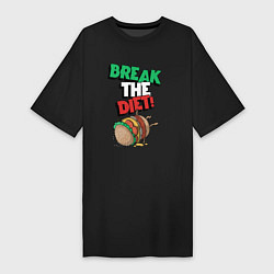 Футболка женская-платье Break the diet!, цвет: черный
