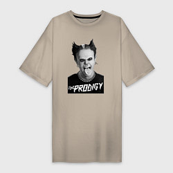 Футболка женская-платье The Prodigy - firestarter, цвет: миндальный