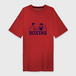 Футболка женская-платье Бокс Boxing is cool, цвет: красный